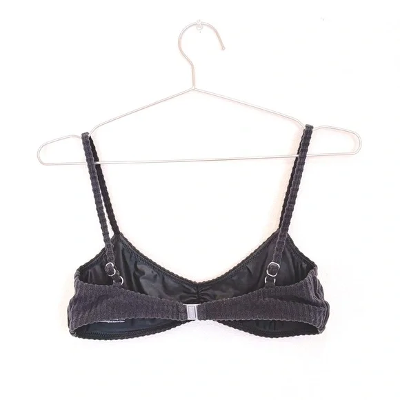 tj swim black ribbed bikini - ruched kora terry - S - like new - Picture 4 of 5